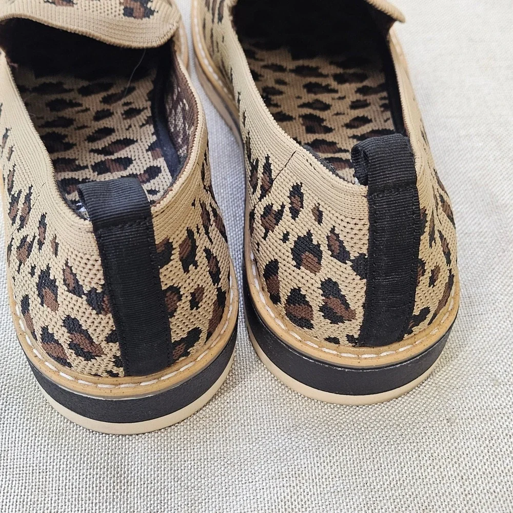 Taryn by Taryn Rose Stilo Loafers‎ Womens 9.5 Leopard Knit Slip On Comfort Shoes